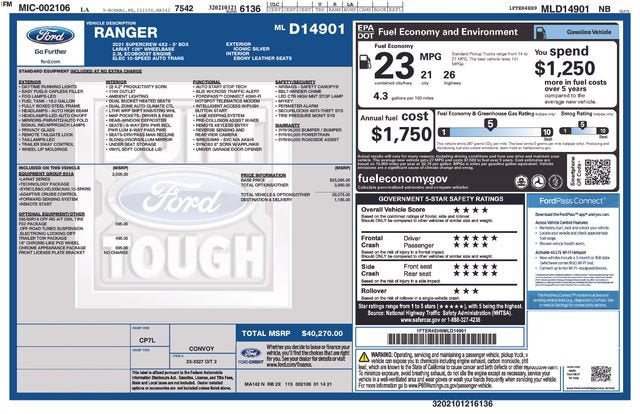 2021 Ford Ranger LARIAT