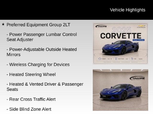 2025 Chevrolet Corvette Stingray 2LT