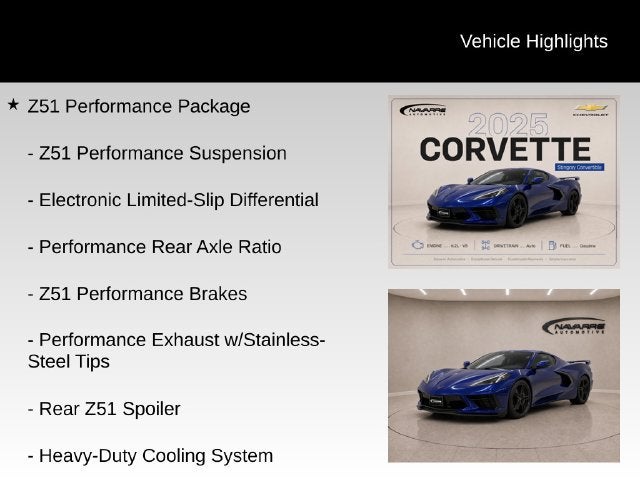 2025 Chevrolet Corvette Stingray 2LT