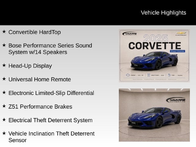 2025 Chevrolet Corvette Stingray 2LT