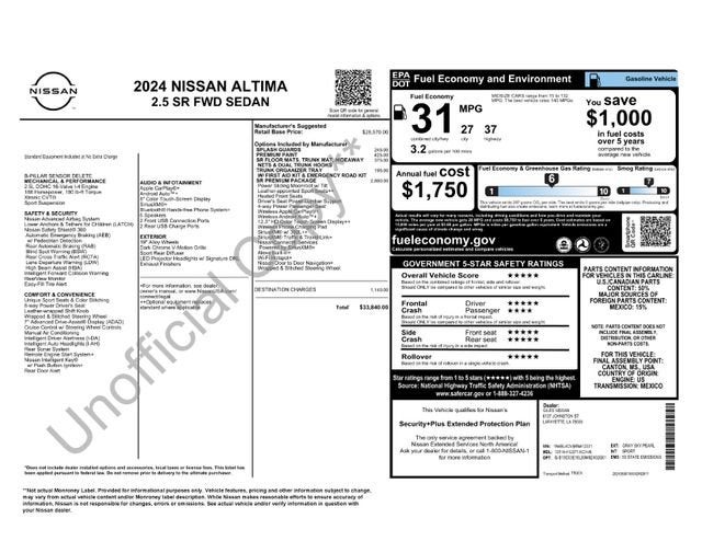 2024 Nissan Altima SR FWD