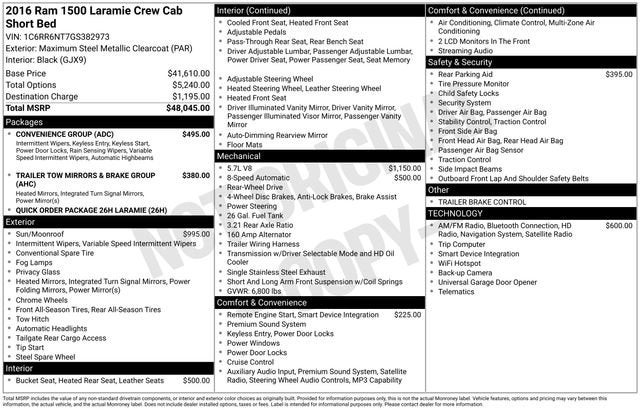 2016 RAM 1500 Laramie