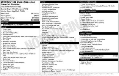 2021 RAM 1500 Classic Tradesman