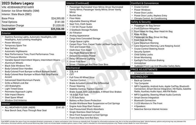2023 Subaru Legacy 4DR CVT