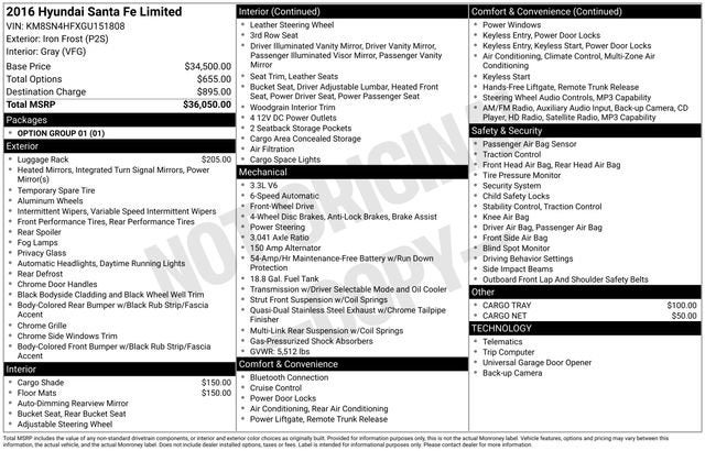 2016 Hyundai Santa Fe Limited