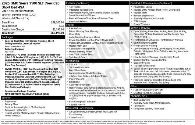 2025 GMC Sierra 1500 4WD Crew Cab Short Box SLT