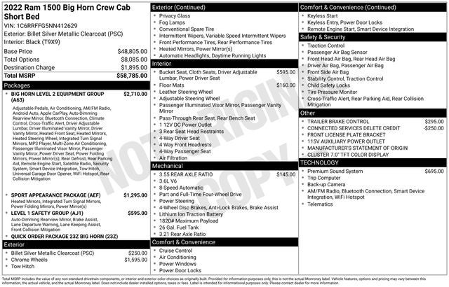 2022 RAM 1500 Big Horn/Lone Star