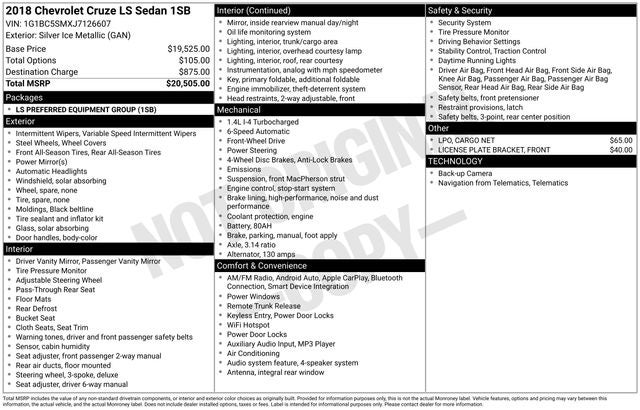 2018 Chevrolet Cruze LS