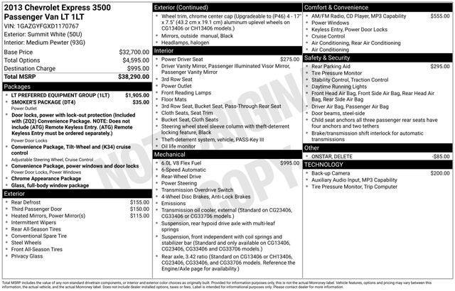 2013 Chevrolet Express 3500 LT Passenger