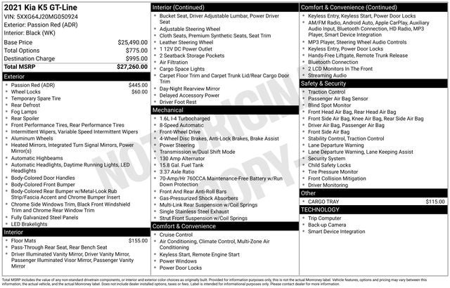 2021 Kia K5 GT-Line