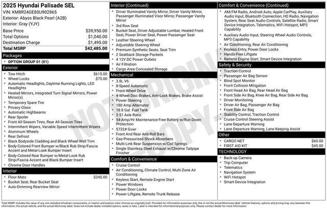 2025 Hyundai Palisade SEL