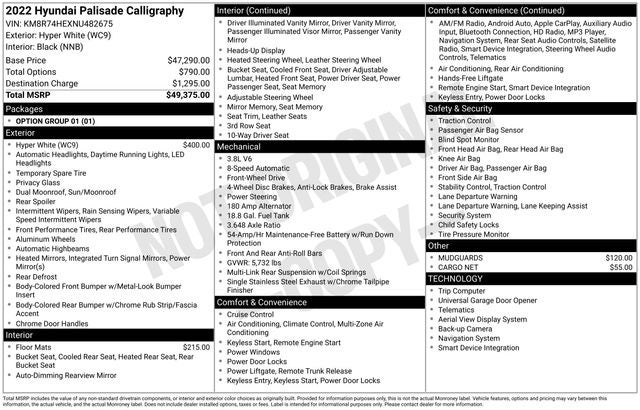 2022 Hyundai Palisade Calligraphy