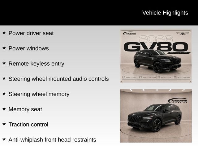 2026 Genesis GV80 3.5T Prestige Black