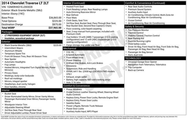 2014 Chevrolet Traverse 2LT 2LT