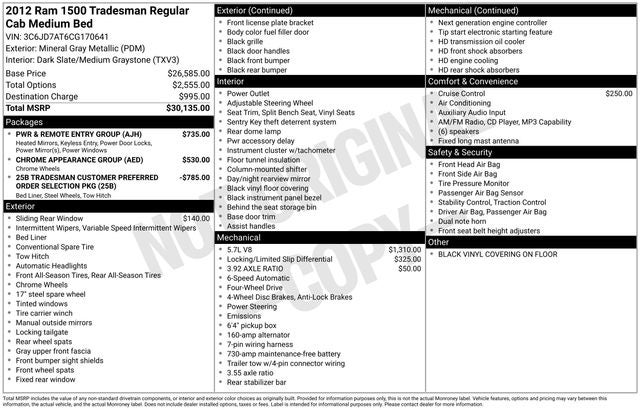 2012 RAM 1500 Tradesman