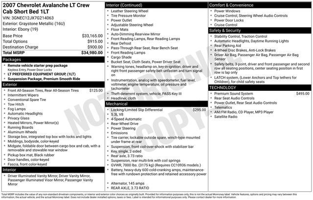 2007 Chevrolet Avalanche 1500 LT