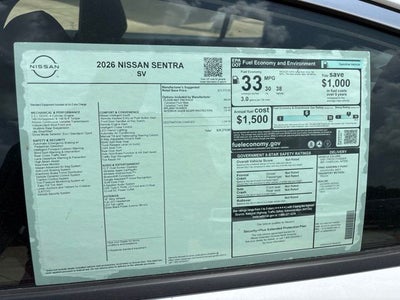 2026 Nissan Sentra SV