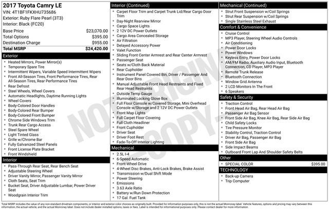 2017 Toyota Camry LE