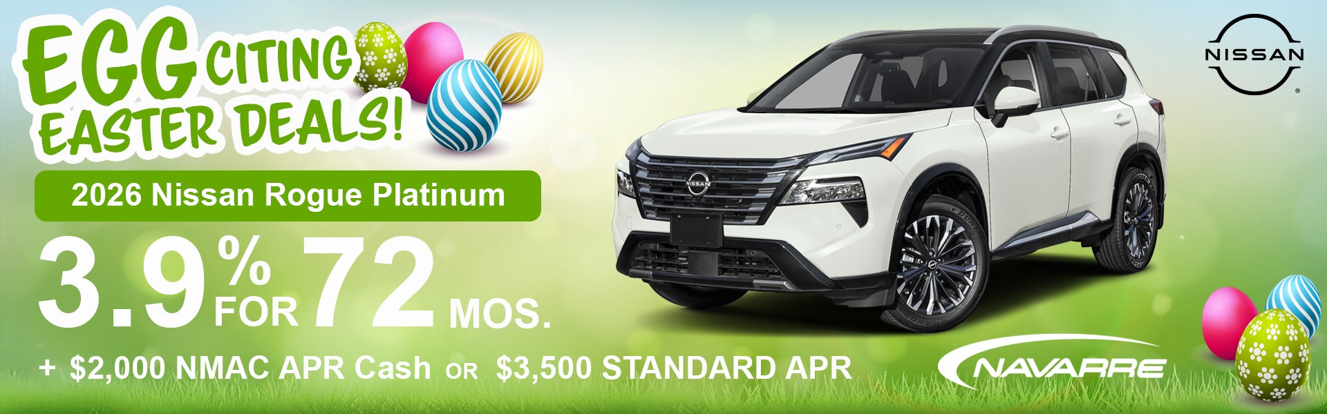3.9% APR for 72 Months on Nissan Rogue Platinum